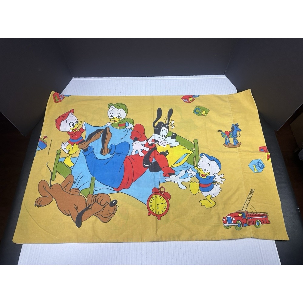 VTG Disney Goofy Standard Single Pillowcase Goofy Huey Lewy Dewey